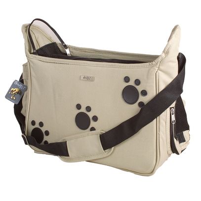 Sac bandoulière Doogy à motif pattes beige