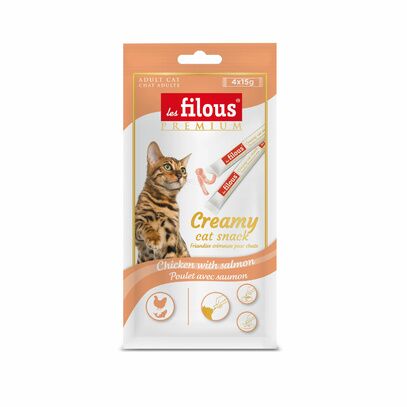 Friandise crémeuse Poulet avec saumon - 60 gr