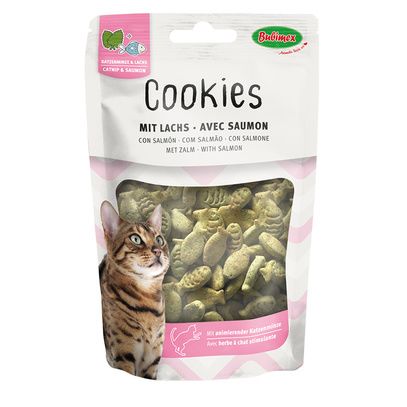 Friandises Cookies à l'herbe à chat et au saumon